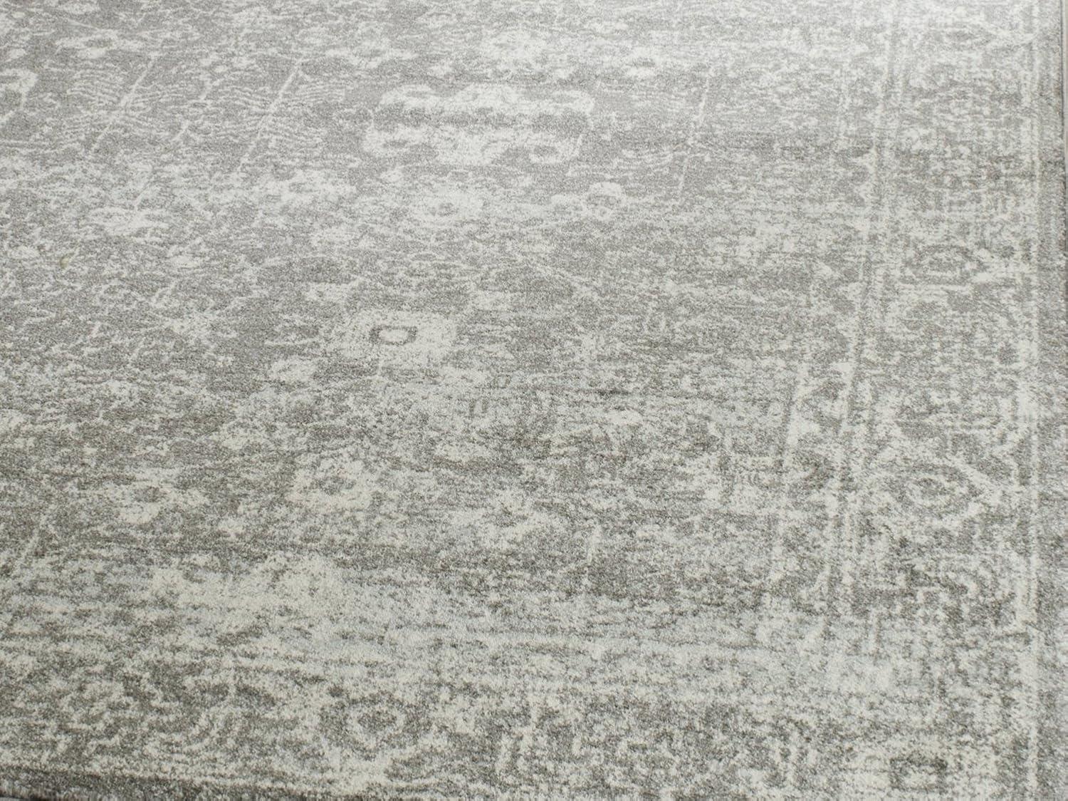 image:imageSAFAVIEH Evoke Collection 8 x 10 Charcoal Ivory EVK270K Shabby Chic Distressed NonShedding Living Room Bedroom Dining Home Office Area RugGreyIvory