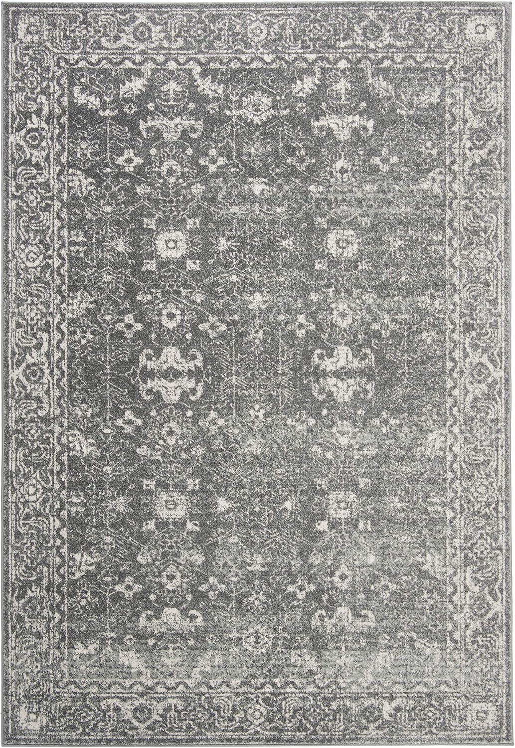 image:imageSAFAVIEH Evoke Collection 8 x 10 Charcoal Ivory EVK270K Shabby Chic Distressed NonShedding Living Room Bedroom Dining Home Office Area RugGreyIvory