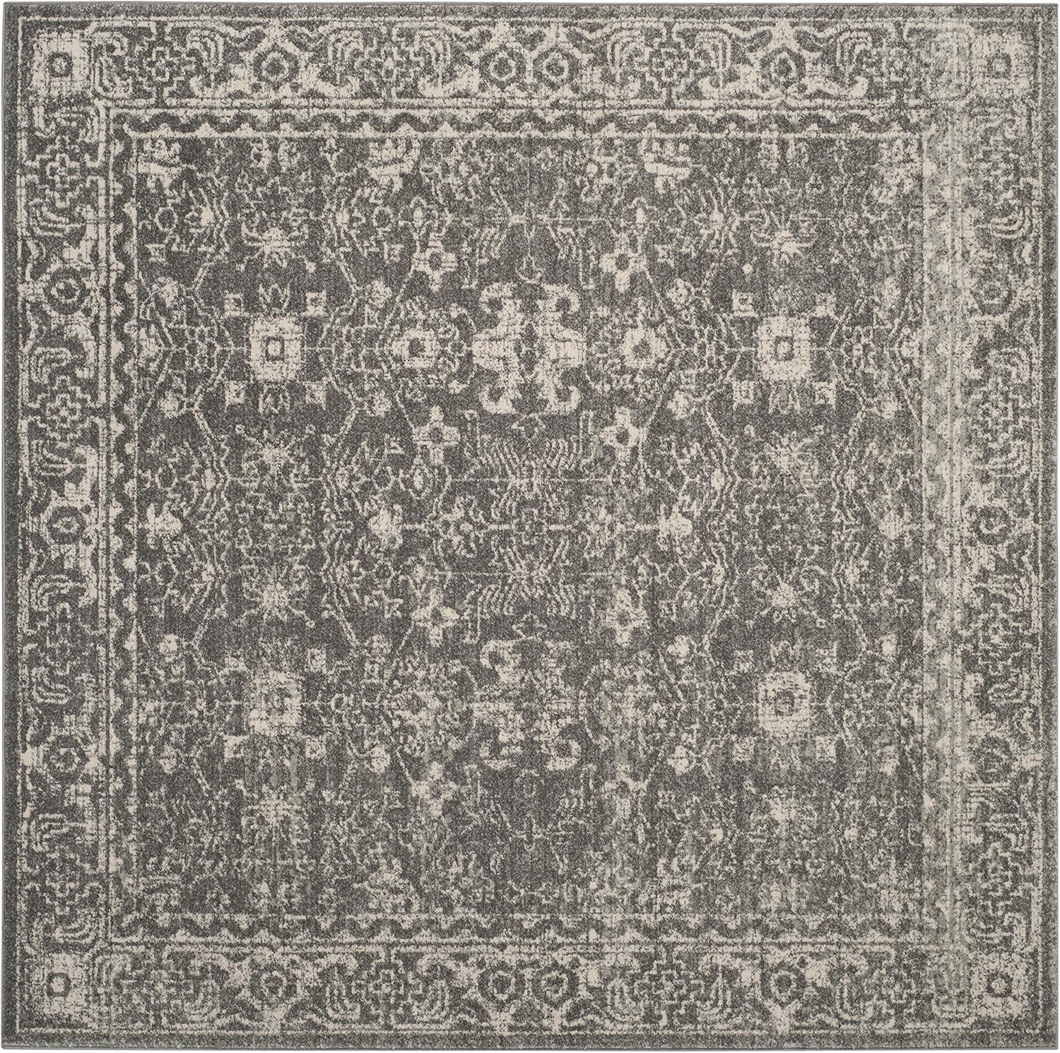 image:imageSAFAVIEH Evoke Collection 8 x 10 Charcoal Ivory EVK270K Shabby Chic Distressed NonShedding Living Room Bedroom Dining Home Office Area RugGreyIvory