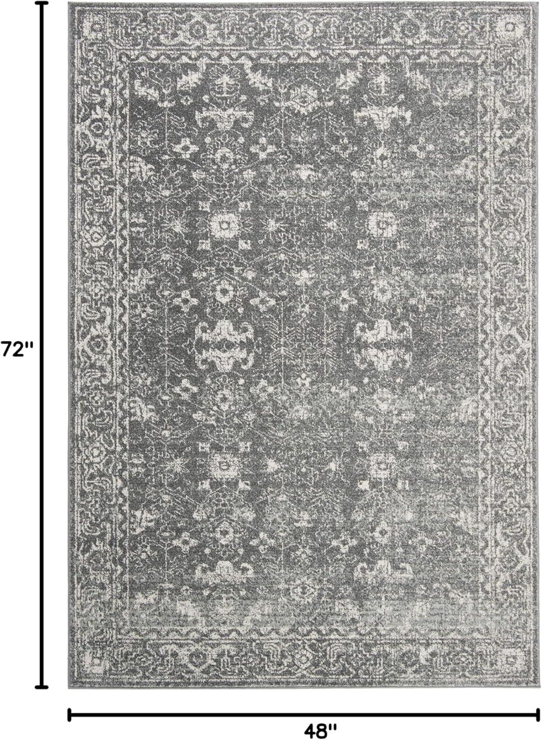 image:imageSAFAVIEH Evoke Collection 8 x 10 Charcoal Ivory EVK270K Shabby Chic Distressed NonShedding Living Room Bedroom Dining Home Office Area RugGreyIvory