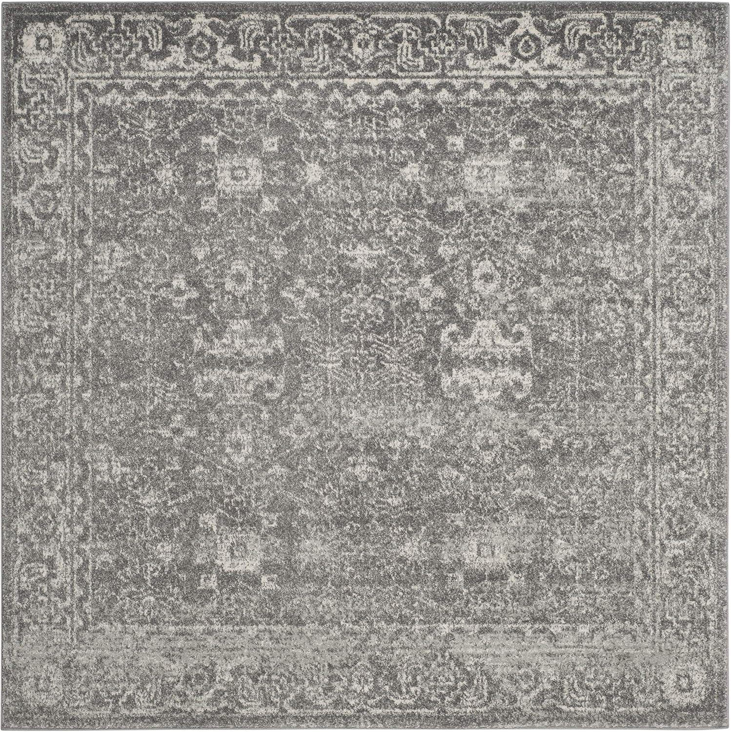 image:imageSAFAVIEH Evoke Collection 8 x 10 Charcoal Ivory EVK270K Shabby Chic Distressed NonShedding Living Room Bedroom Dining Home Office Area RugGreyIvory