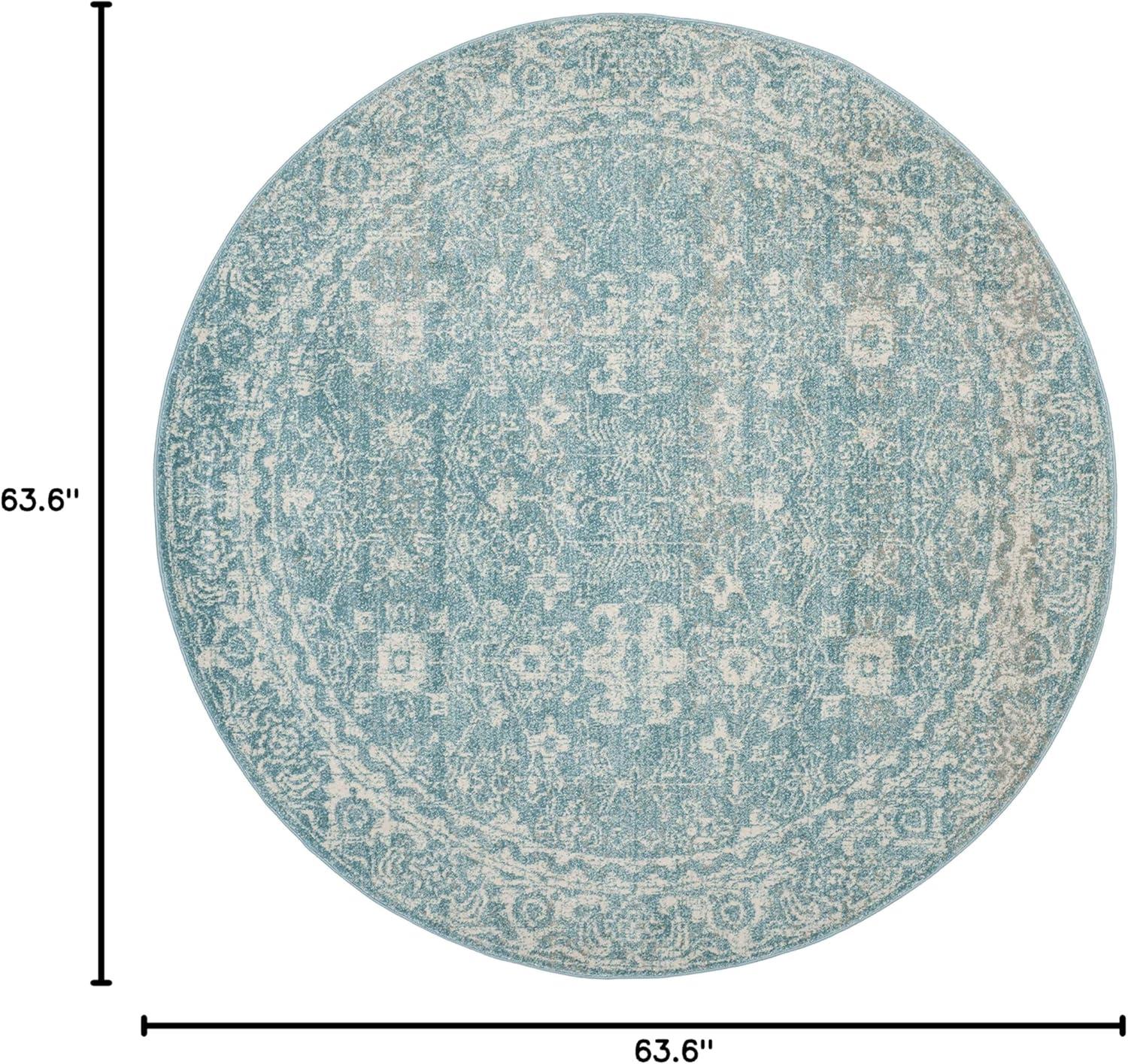 image:imageSAFAVIEH Evoke Collection 8 x 10 Charcoal Ivory EVK270K Shabby Chic Distressed NonShedding Living Room Bedroom Dining Home Office Area RugLight Blue Ivory