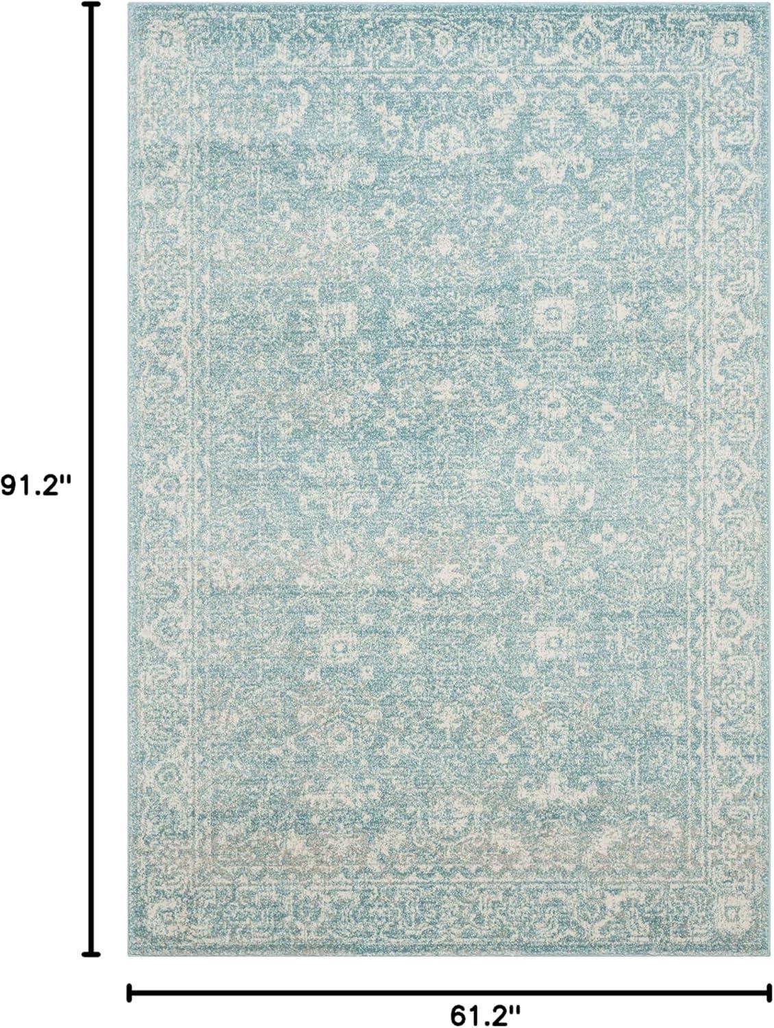 image:imageSAFAVIEH Evoke Collection 8 x 10 Charcoal Ivory EVK270K Shabby Chic Distressed NonShedding Living Room Bedroom Dining Home Office Area RugLight Blue Ivory