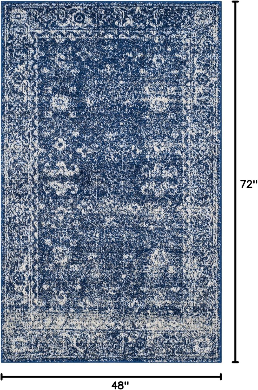 image:imageSAFAVIEH Evoke Collection 8 x 10 Charcoal Ivory EVK270K Shabby Chic Distressed NonShedding Living Room Bedroom Dining Home Office Area RugNavyIvory