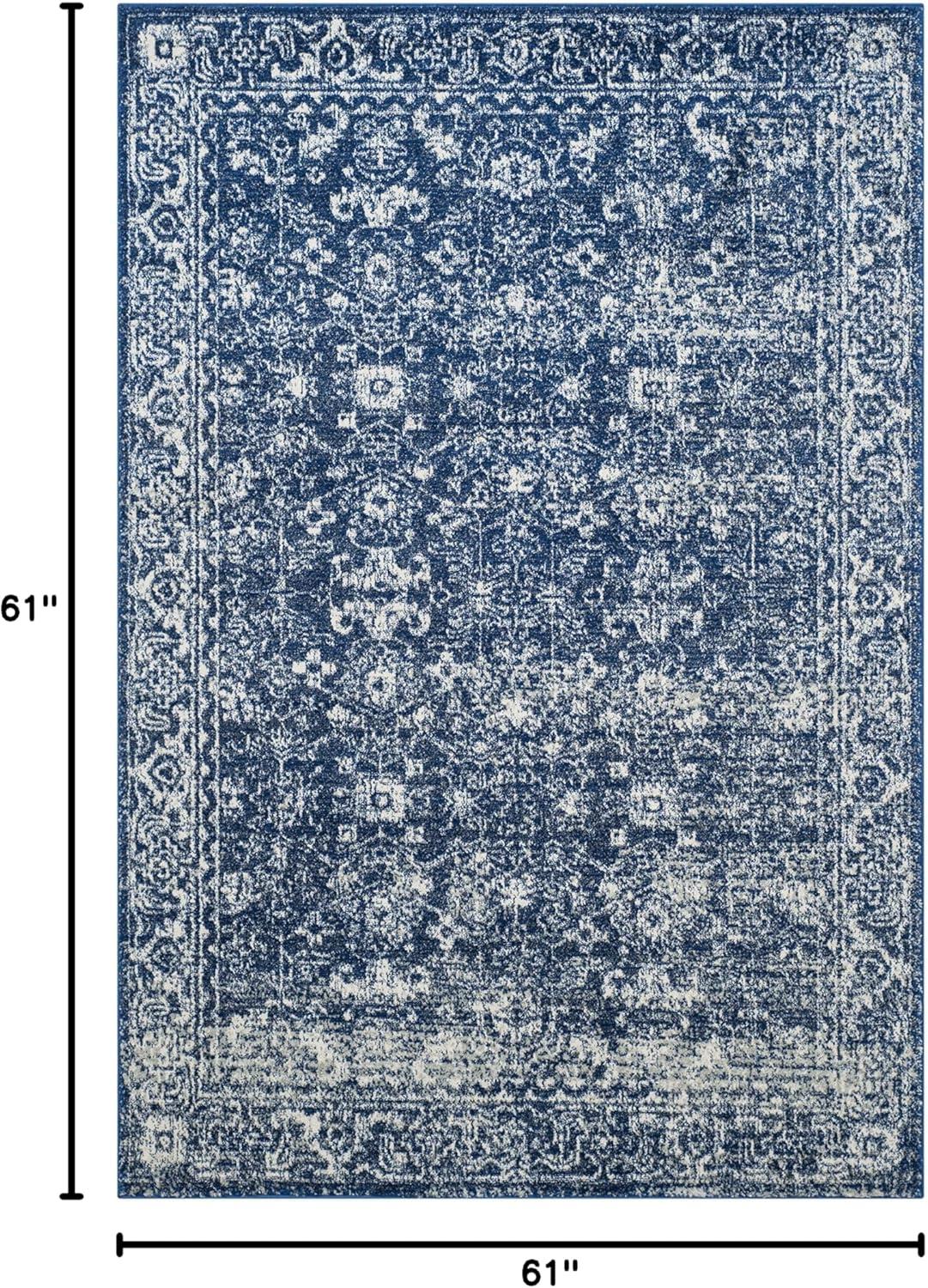 image:imageSAFAVIEH Evoke Collection 8 x 10 Charcoal Ivory EVK270K Shabby Chic Distressed NonShedding Living Room Bedroom Dining Home Office Area RugNavyIvory