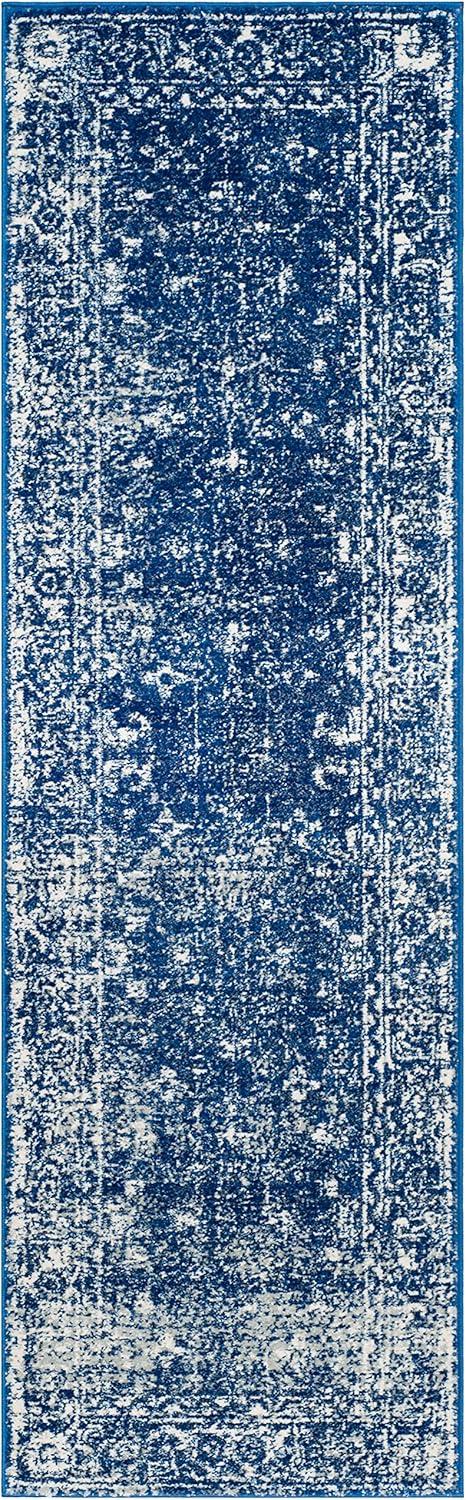 image:imageSAFAVIEH Evoke Collection 8 x 10 Charcoal Ivory EVK270K Shabby Chic Distressed NonShedding Living Room Bedroom Dining Home Office Area RugNavyIvory