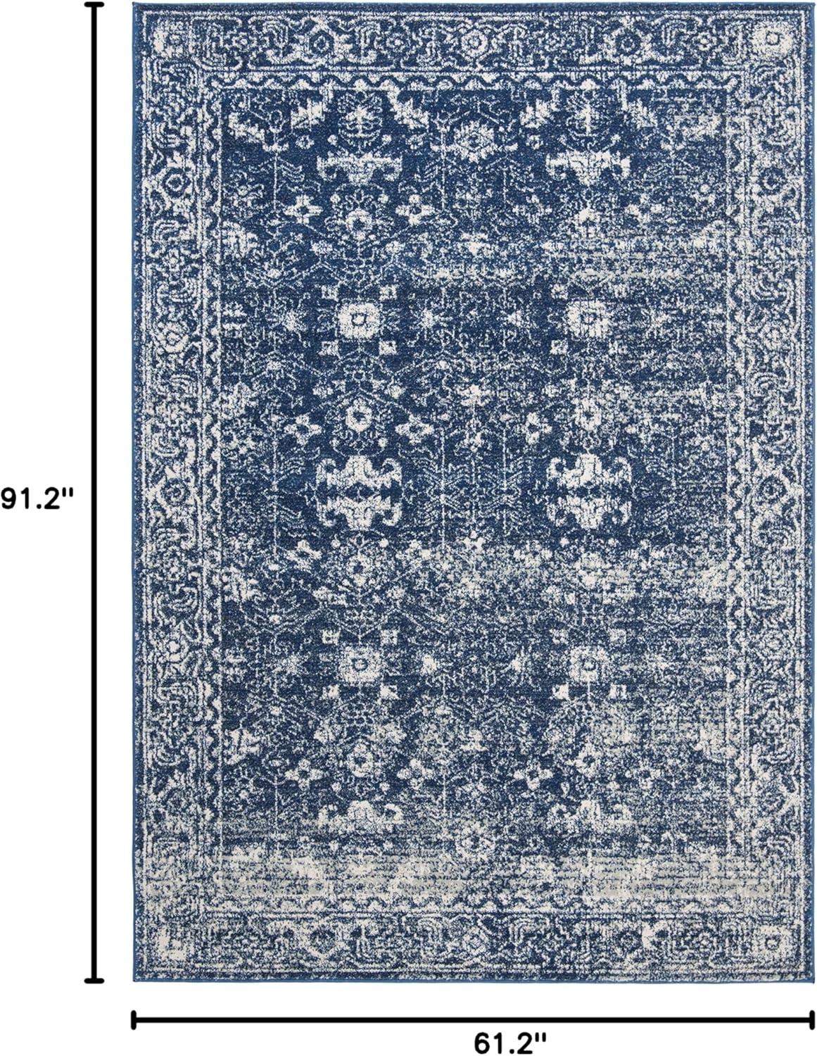 image:imageSAFAVIEH Evoke Collection 8 x 10 Charcoal Ivory EVK270K Shabby Chic Distressed NonShedding Living Room Bedroom Dining Home Office Area RugNavyIvory