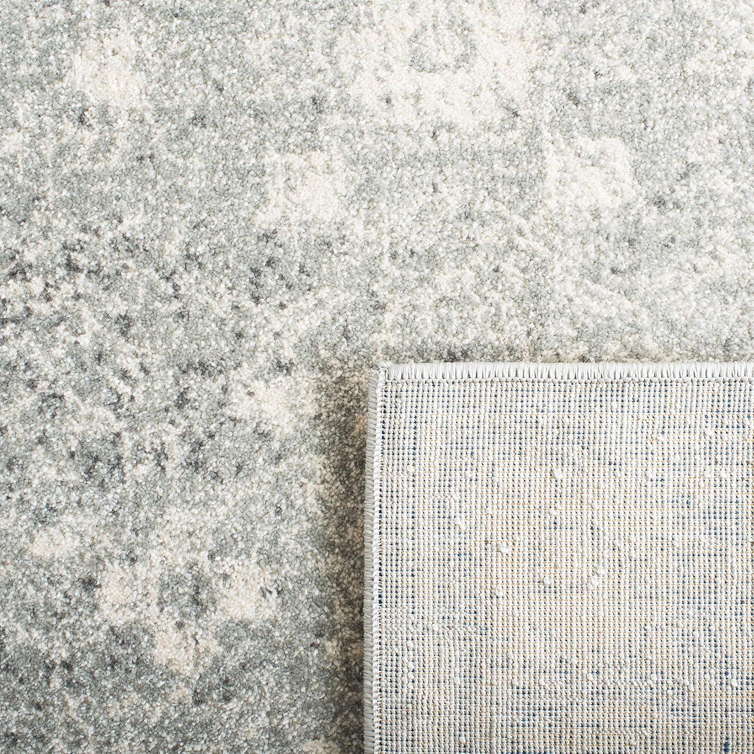 image:imageSAFAVIEH Evoke Collection 8 x 10 Charcoal Ivory EVK270K Shabby Chic Distressed NonShedding Living Room Bedroom Dining Home Office Area RugSilverIvory