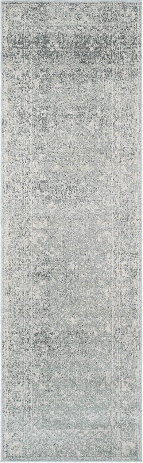 image:imageSAFAVIEH Evoke Collection 8 x 10 Charcoal Ivory EVK270K Shabby Chic Distressed NonShedding Living Room Bedroom Dining Home Office Area RugSilverIvory