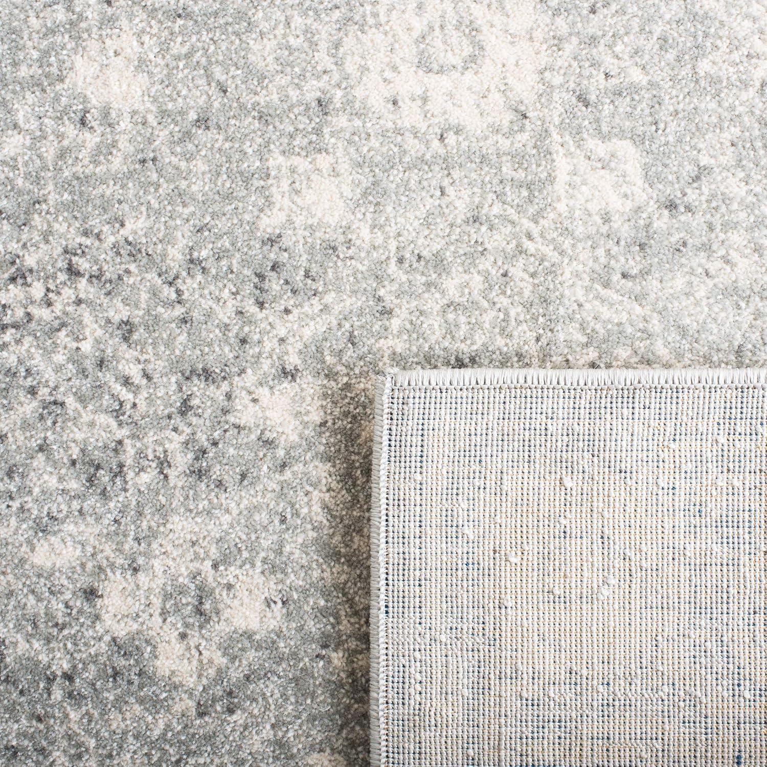 image:imageSAFAVIEH Evoke Collection 8 x 10 Charcoal Ivory EVK270K Shabby Chic Distressed NonShedding Living Room Bedroom Dining Home Office Area RugSilverIvory