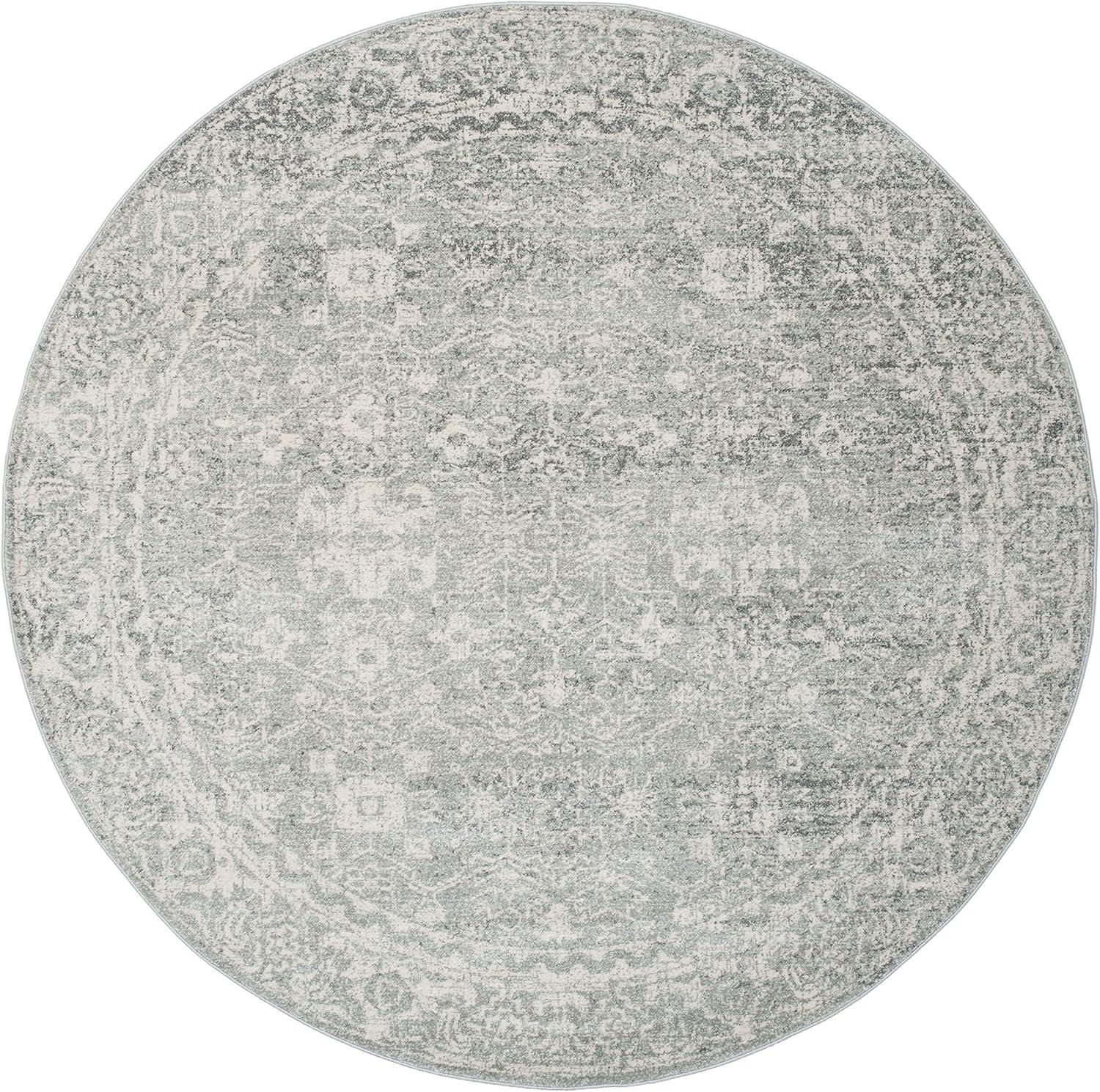 image:imageSAFAVIEH Evoke Collection 8 x 10 Charcoal Ivory EVK270K Shabby Chic Distressed NonShedding Living Room Bedroom Dining Home Office Area RugSilverIvory