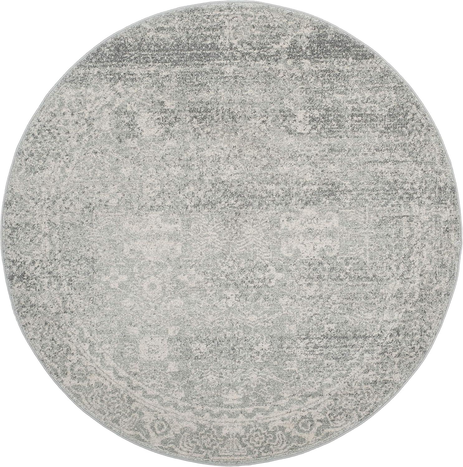 image:imageSAFAVIEH Evoke Collection 8 x 10 Charcoal Ivory EVK270K Shabby Chic Distressed NonShedding Living Room Bedroom Dining Home Office Area RugSilverIvory
