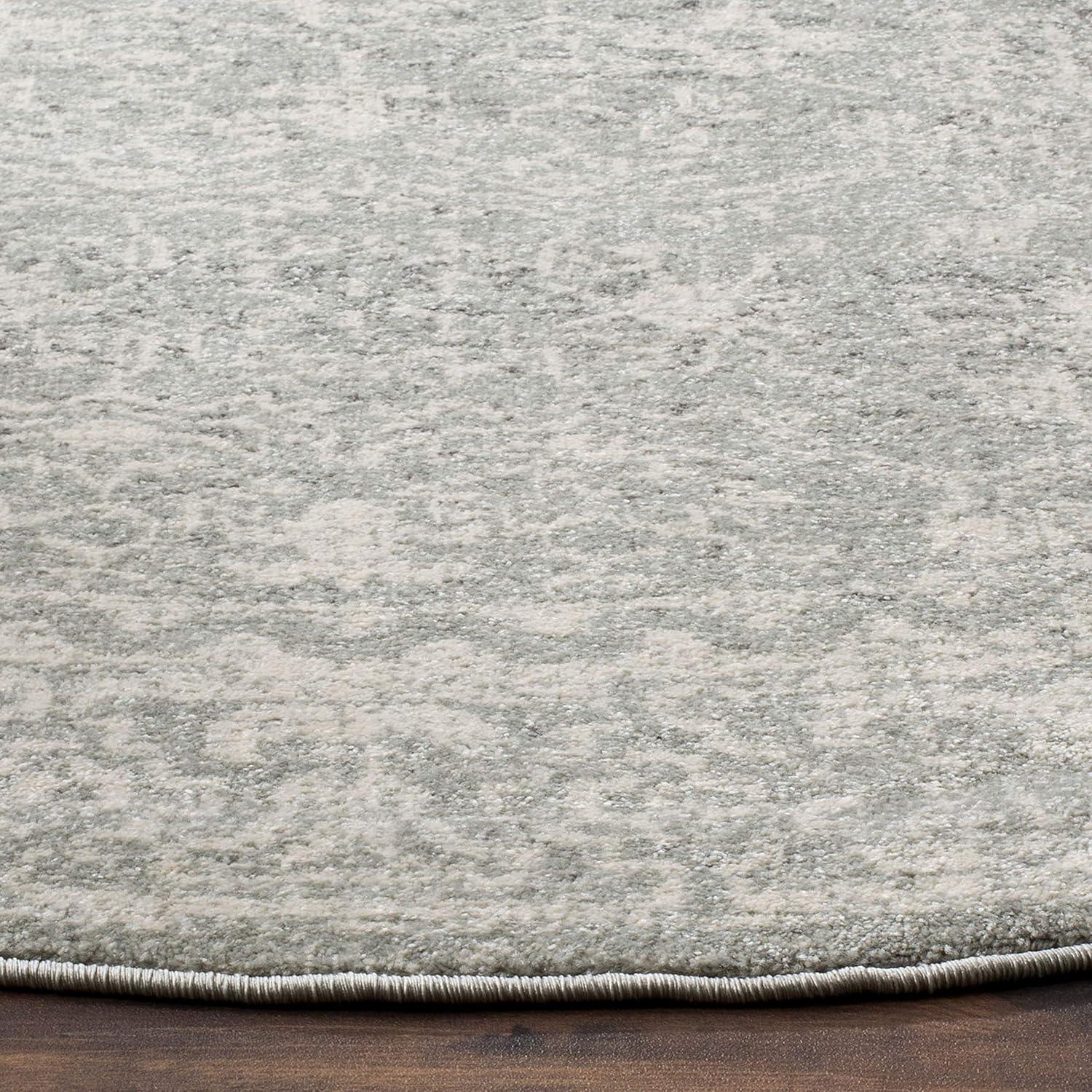 image:imageSAFAVIEH Evoke Collection 8 x 10 Charcoal Ivory EVK270K Shabby Chic Distressed NonShedding Living Room Bedroom Dining Home Office Area RugSilverIvory