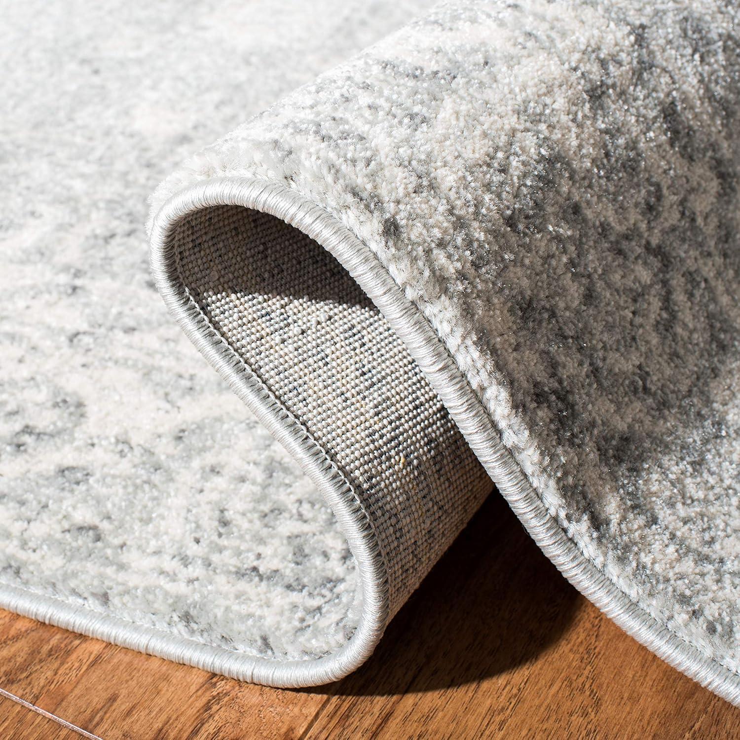 image:imageSAFAVIEH Evoke Collection 8 x 10 Charcoal Ivory EVK270K Shabby Chic Distressed NonShedding Living Room Bedroom Dining Home Office Area RugSilverIvory