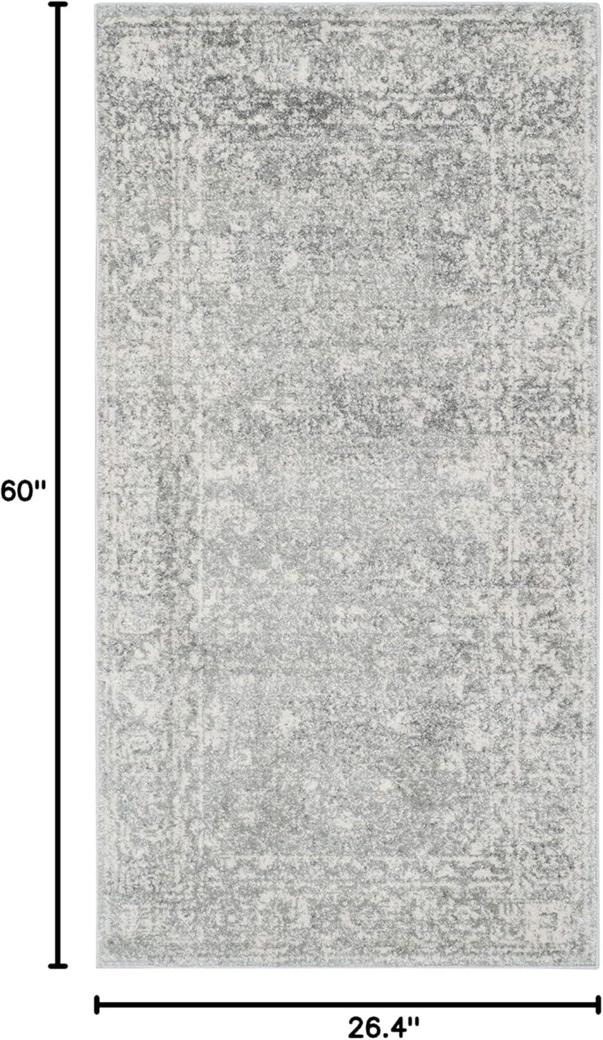 image:imageSAFAVIEH Evoke Collection 8 x 10 Charcoal Ivory EVK270K Shabby Chic Distressed NonShedding Living Room Bedroom Dining Home Office Area RugSilverIvory