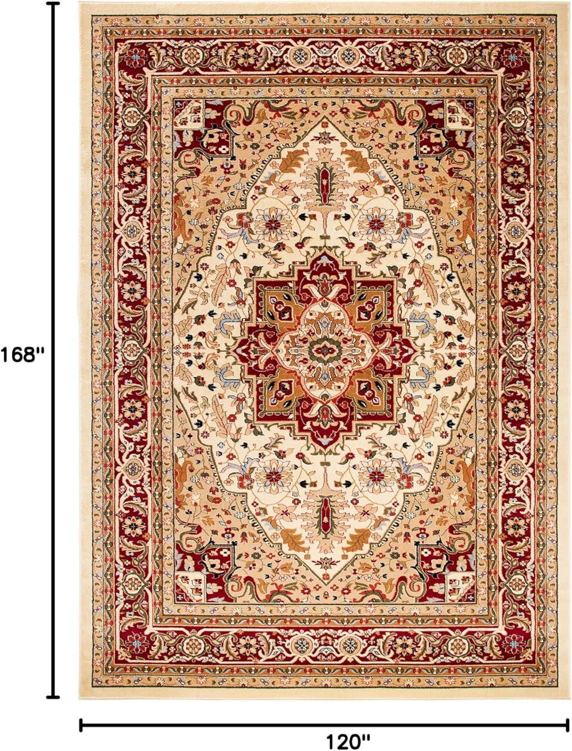 image:imageSAFAVIEH Lyndhurst Collection Area Rug 8 x 11 Ivory amp Red Traditional Oriental Design NonShedding amp Easy Care Ideal for High Traffic Areas in Living Room Bedroom LNH330AIvoryRed