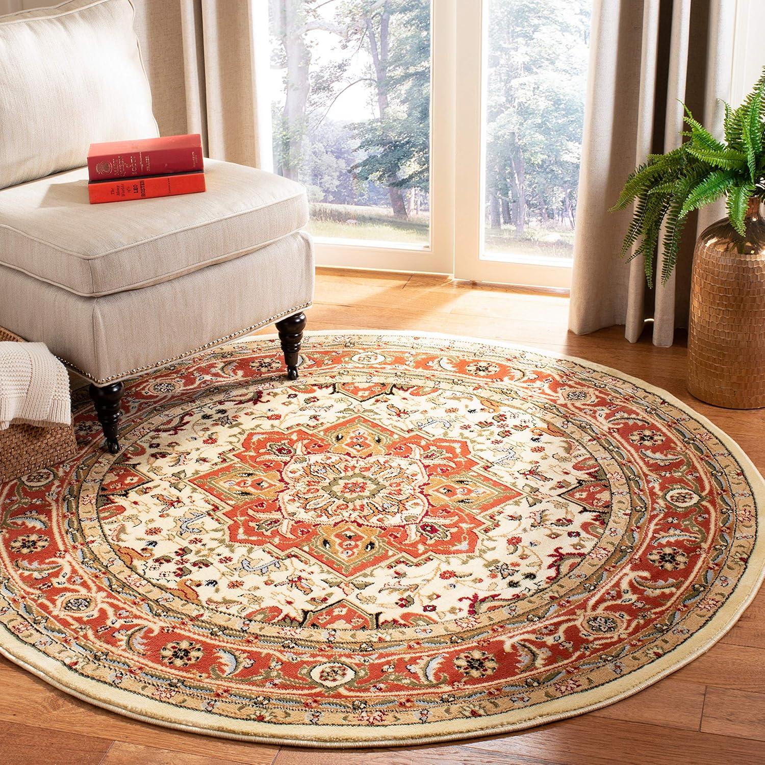 image:imageSAFAVIEH Lyndhurst Collection Area Rug 8 x 11 Ivory amp Red Traditional Oriental Design NonShedding amp Easy Care Ideal for High Traffic Areas in Living Room Bedroom LNH330AIvoryRust