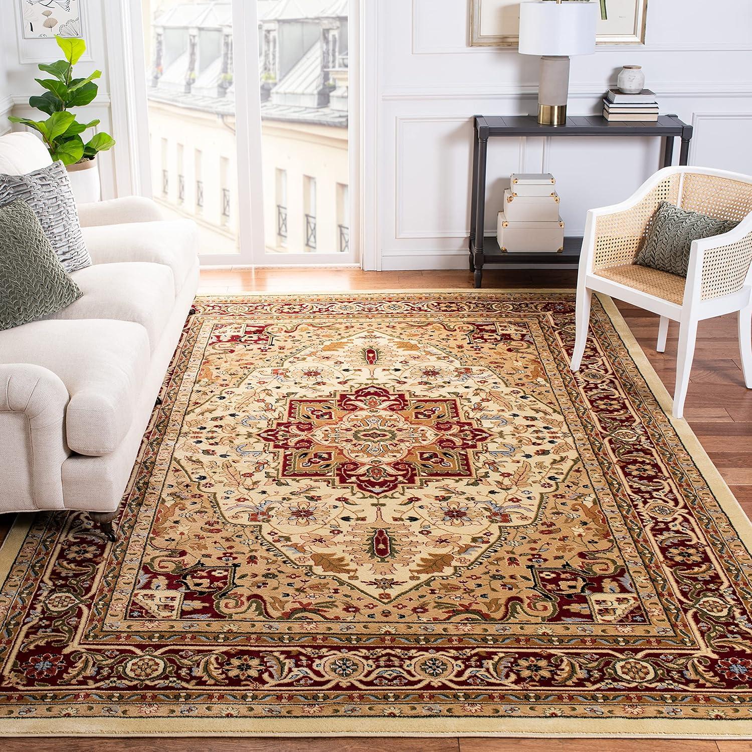 image:imageSAFAVIEH Lyndhurst Collection Area Rug 8 x 11 Ivory amp Red Traditional Oriental Design NonShedding amp Easy Care Ideal for High Traffic Areas in Living Room Bedroom LNH330AIvoryRed