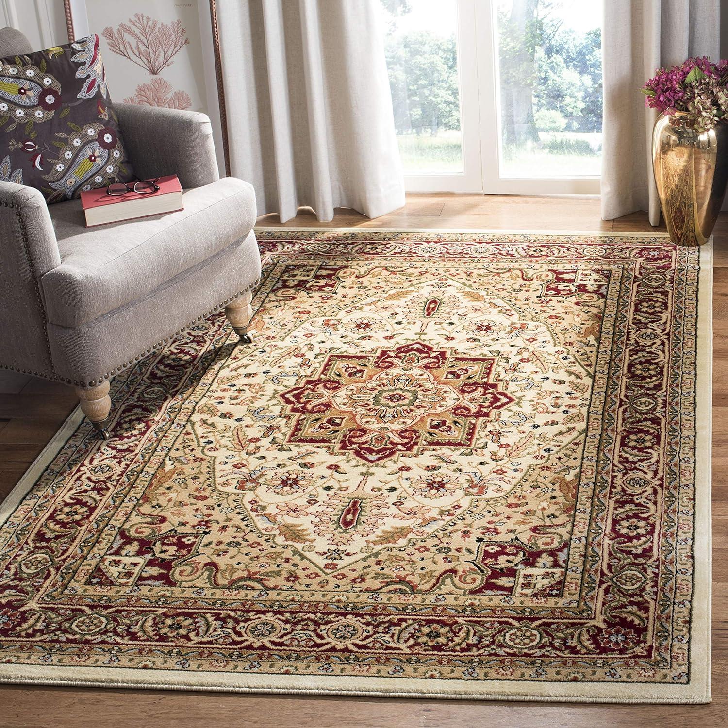 image:imageSAFAVIEH Lyndhurst Collection Area Rug 8 x 11 Ivory amp Red Traditional Oriental Design NonShedding amp Easy Care Ideal for High Traffic Areas in Living Room Bedroom LNH330AIvoryRed