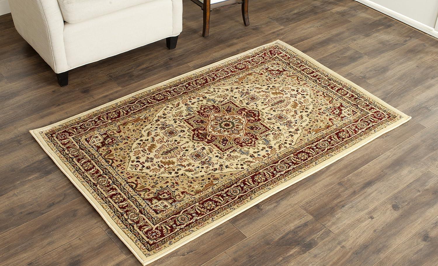 image:imageSAFAVIEH Lyndhurst Collection Area Rug 8 x 11 Ivory amp Red Traditional Oriental Design NonShedding amp Easy Care Ideal for High Traffic Areas in Living Room Bedroom LNH330AIvoryRed