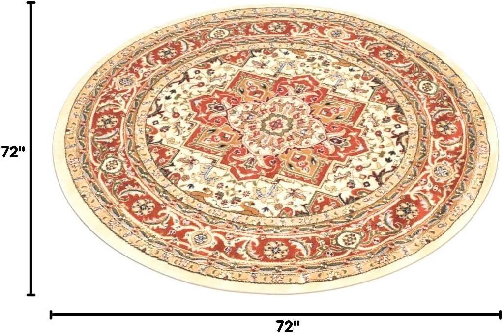 image:imageSAFAVIEH Lyndhurst Collection Area Rug 8 x 11 Ivory amp Red Traditional Oriental Design NonShedding amp Easy Care Ideal for High Traffic Areas in Living Room Bedroom LNH330AIvoryRust