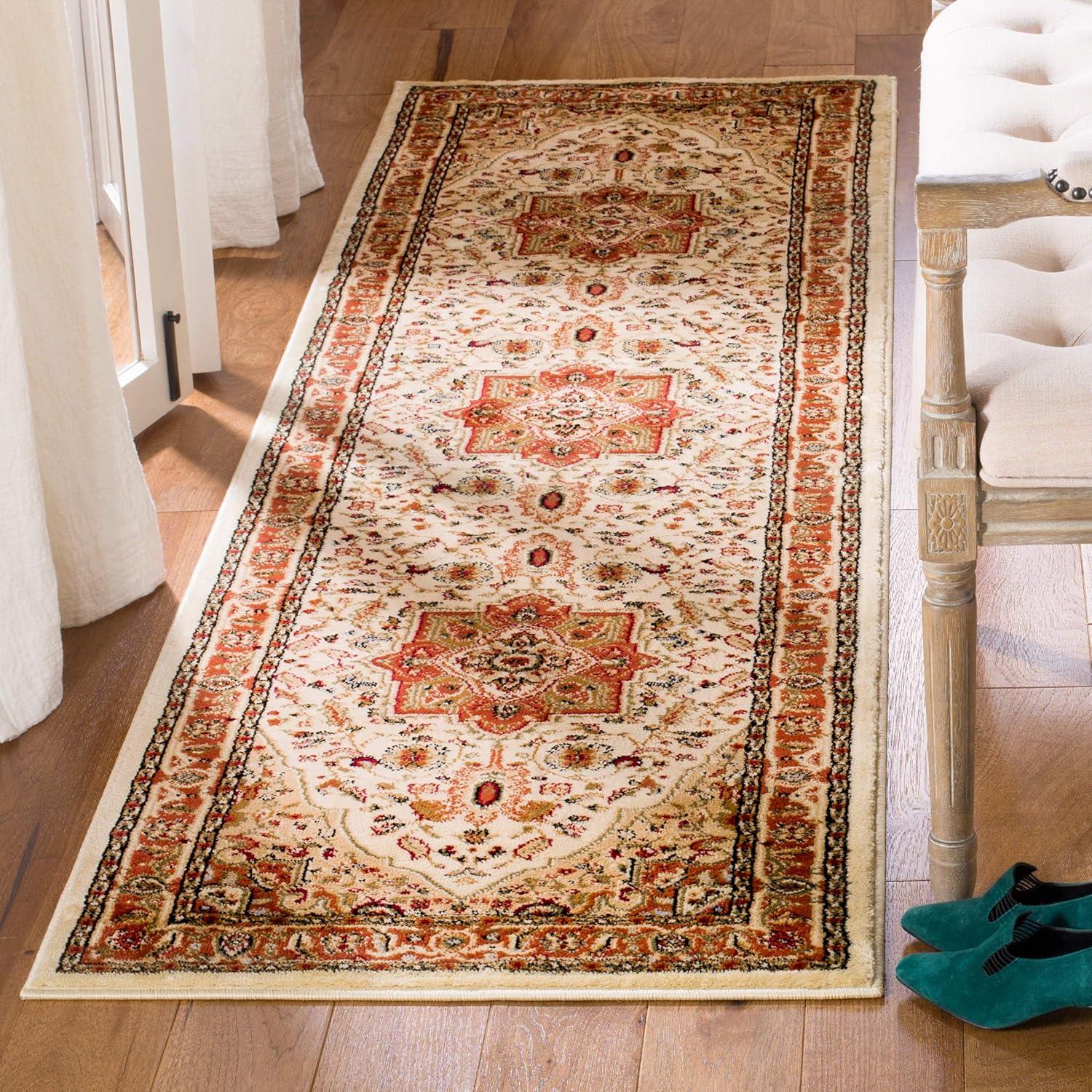 image:imageSAFAVIEH Lyndhurst Collection Area Rug 8 x 11 Ivory amp Red Traditional Oriental Design NonShedding amp Easy Care Ideal for High Traffic Areas in Living Room Bedroom LNH330AIvoryRust