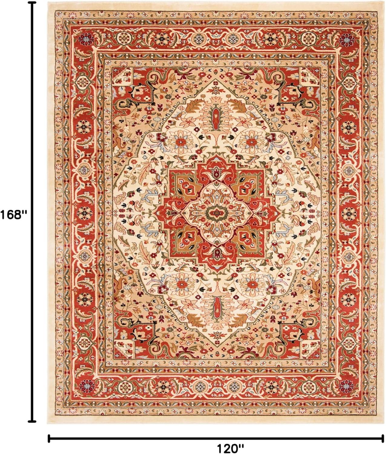 image:imageSAFAVIEH Lyndhurst Collection Area Rug 8 x 11 Ivory amp Red Traditional Oriental Design NonShedding amp Easy Care Ideal for High Traffic Areas in Living Room Bedroom LNH330AIvoryRust