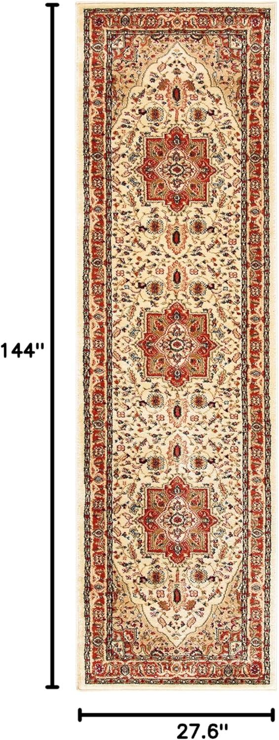 image:imageSAFAVIEH Lyndhurst Collection Area Rug 8 x 11 Ivory amp Red Traditional Oriental Design NonShedding amp Easy Care Ideal for High Traffic Areas in Living Room Bedroom LNH330AIvoryRust