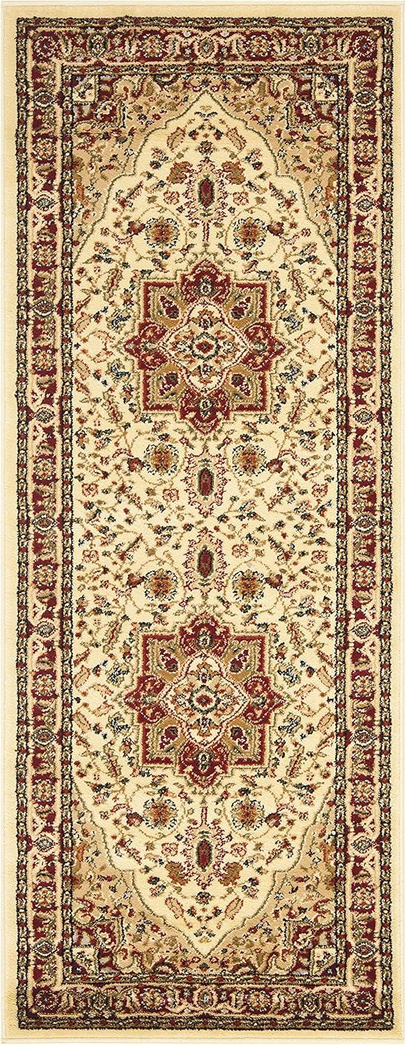image:imageSAFAVIEH Lyndhurst Collection Area Rug 8 x 11 Ivory amp Red Traditional Oriental Design NonShedding amp Easy Care Ideal for High Traffic Areas in Living Room Bedroom LNH330AIvoryRed