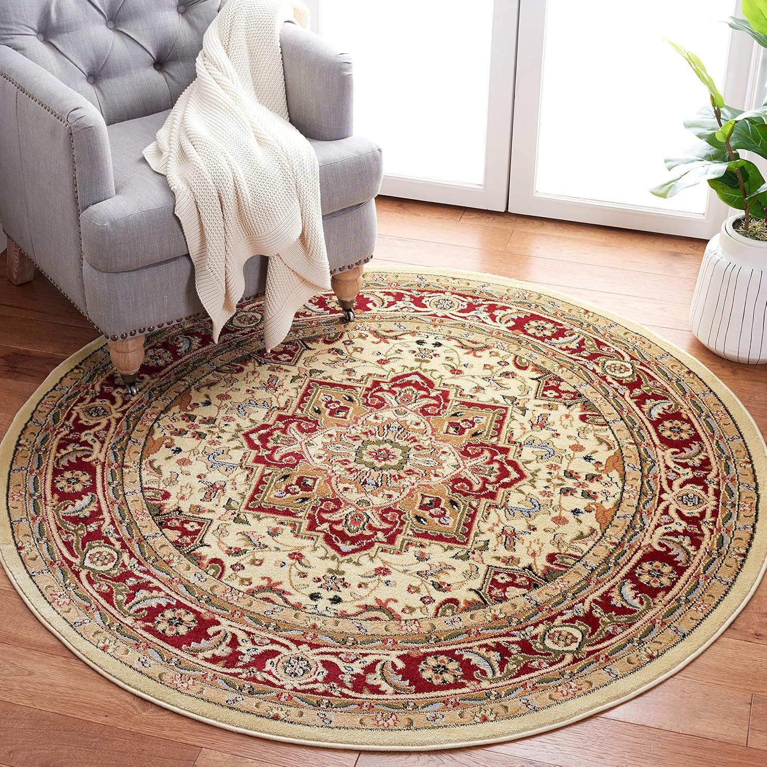 image:imageSAFAVIEH Lyndhurst Collection Area Rug 8 x 11 Ivory amp Red Traditional Oriental Design NonShedding amp Easy Care Ideal for High Traffic Areas in Living Room Bedroom LNH330AIvoryRed