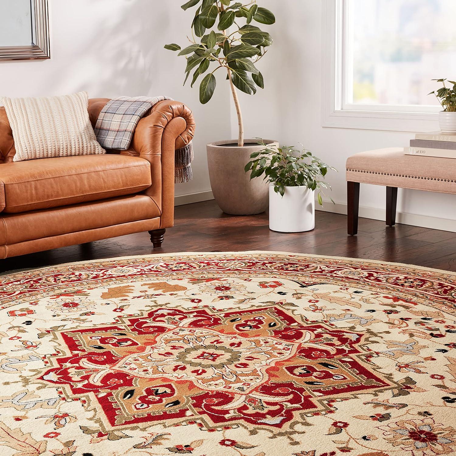 image:imageSAFAVIEH Lyndhurst Collection Area Rug 8 x 11 Ivory amp Red Traditional Oriental Design NonShedding amp Easy Care Ideal for High Traffic Areas in Living Room Bedroom LNH330AIvoryRed
