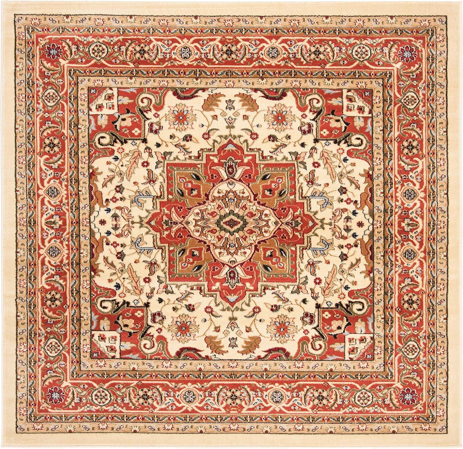 image:imageSAFAVIEH Lyndhurst Collection Area Rug 8 x 11 Ivory amp Red Traditional Oriental Design NonShedding amp Easy Care Ideal for High Traffic Areas in Living Room Bedroom LNH330AIvoryRust