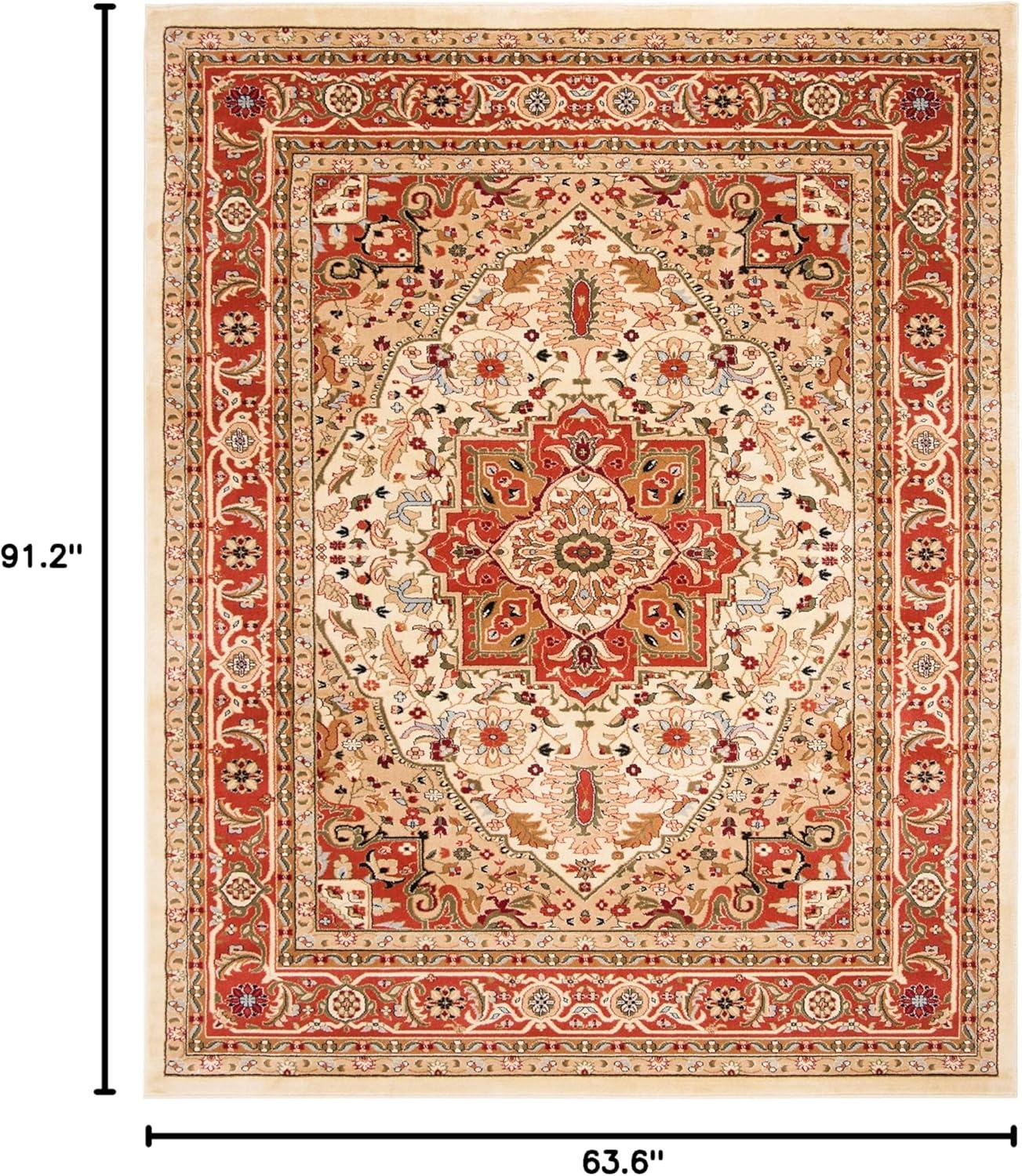 image:imageSAFAVIEH Lyndhurst Collection Area Rug 8 x 11 Ivory amp Red Traditional Oriental Design NonShedding amp Easy Care Ideal for High Traffic Areas in Living Room Bedroom LNH330AIvoryRust