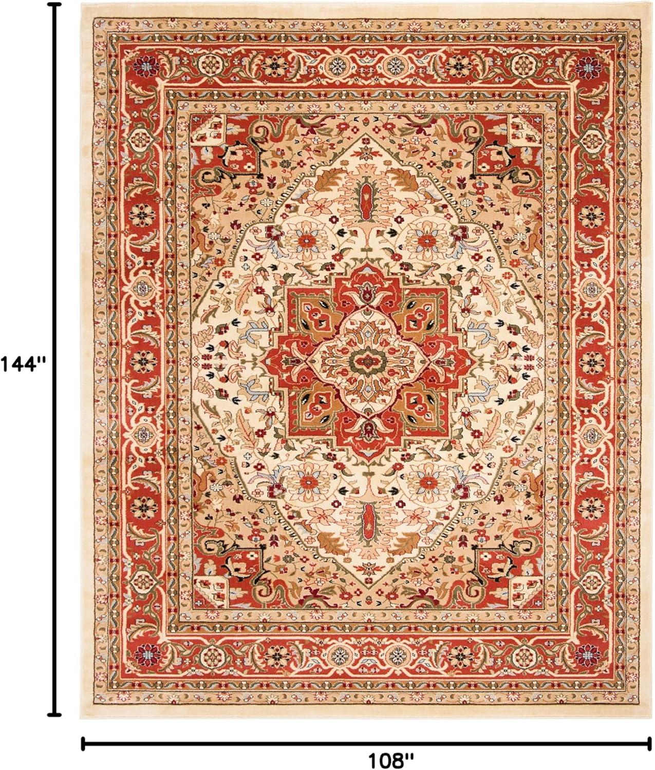 image:imageSAFAVIEH Lyndhurst Collection Area Rug 8 x 11 Ivory amp Red Traditional Oriental Design NonShedding amp Easy Care Ideal for High Traffic Areas in Living Room Bedroom LNH330AIvoryRust