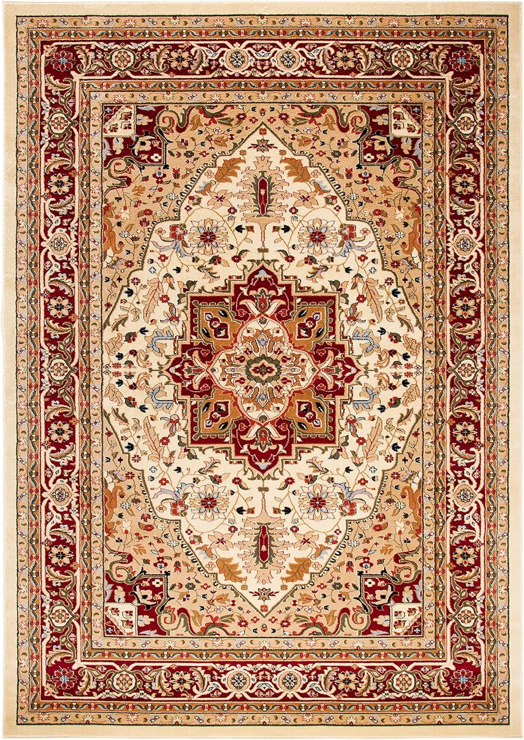 image:imageSAFAVIEH Lyndhurst Collection Area Rug 8 x 11 Ivory amp Red Traditional Oriental Design NonShedding amp Easy Care Ideal for High Traffic Areas in Living Room Bedroom LNH330AIvoryRed