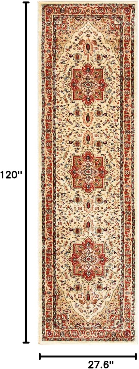 image:imageSAFAVIEH Lyndhurst Collection Area Rug 8 x 11 Ivory amp Red Traditional Oriental Design NonShedding amp Easy Care Ideal for High Traffic Areas in Living Room Bedroom LNH330AIvoryRust