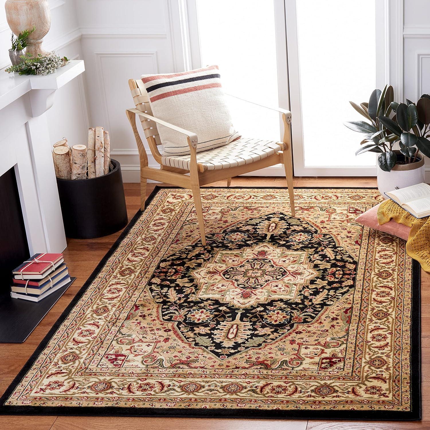 image:imageSAFAVIEH Lyndhurst Collection Area Rug 8 x 11 Ivory amp Red Traditional Oriental Design NonShedding amp Easy Care Ideal for High Traffic Areas in Living Room Bedroom LNH330ABlackBeige