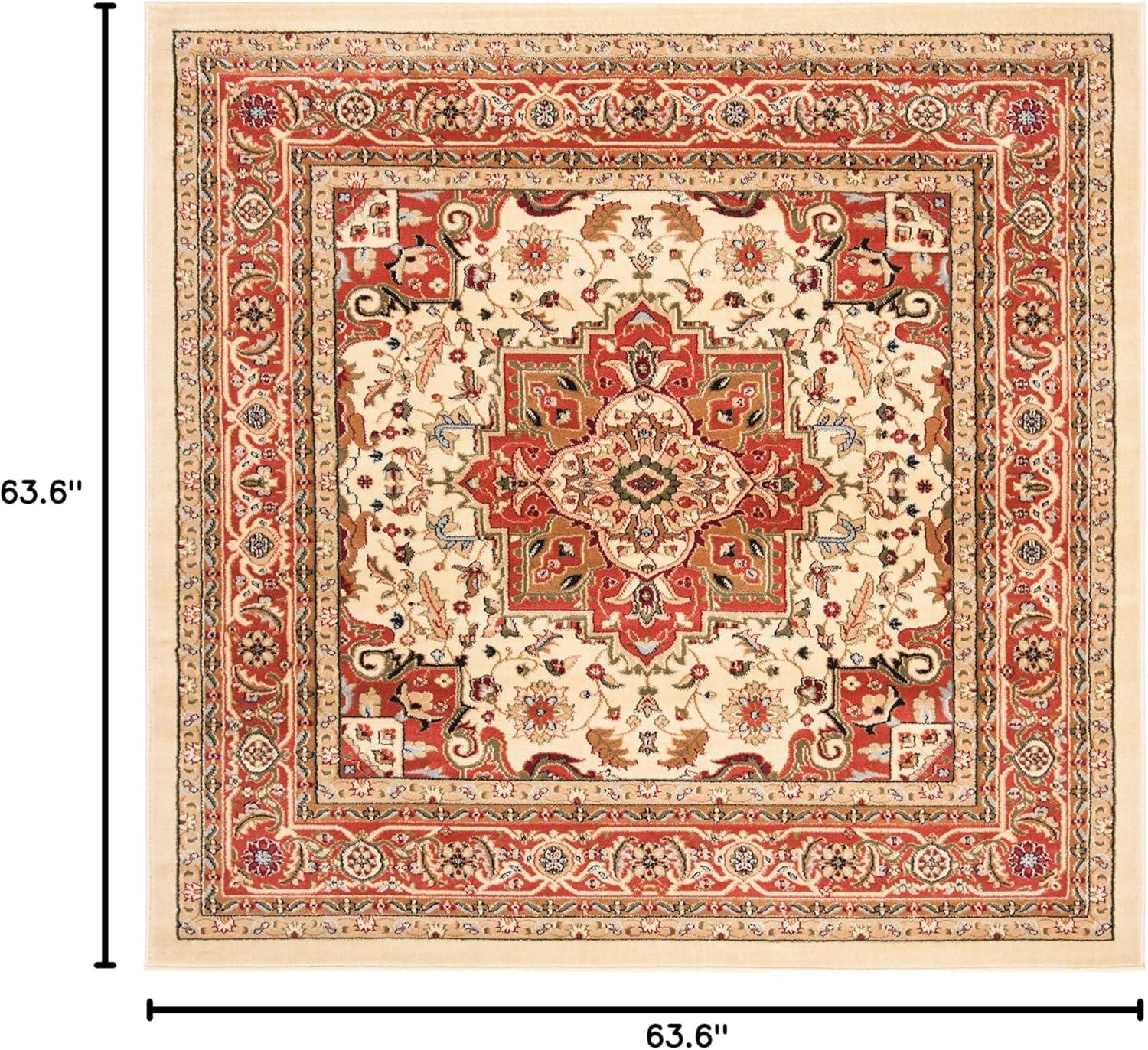 image:imageSAFAVIEH Lyndhurst Collection Area Rug 8 x 11 Ivory amp Red Traditional Oriental Design NonShedding amp Easy Care Ideal for High Traffic Areas in Living Room Bedroom LNH330AIvoryRust