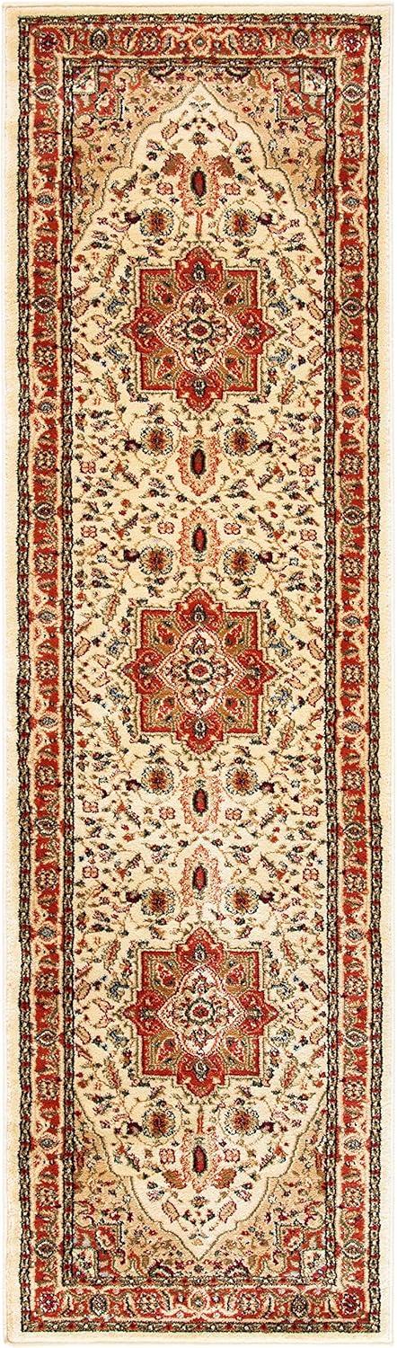image:imageSAFAVIEH Lyndhurst Collection Area Rug 8 x 11 Ivory amp Red Traditional Oriental Design NonShedding amp Easy Care Ideal for High Traffic Areas in Living Room Bedroom LNH330AIvoryRust