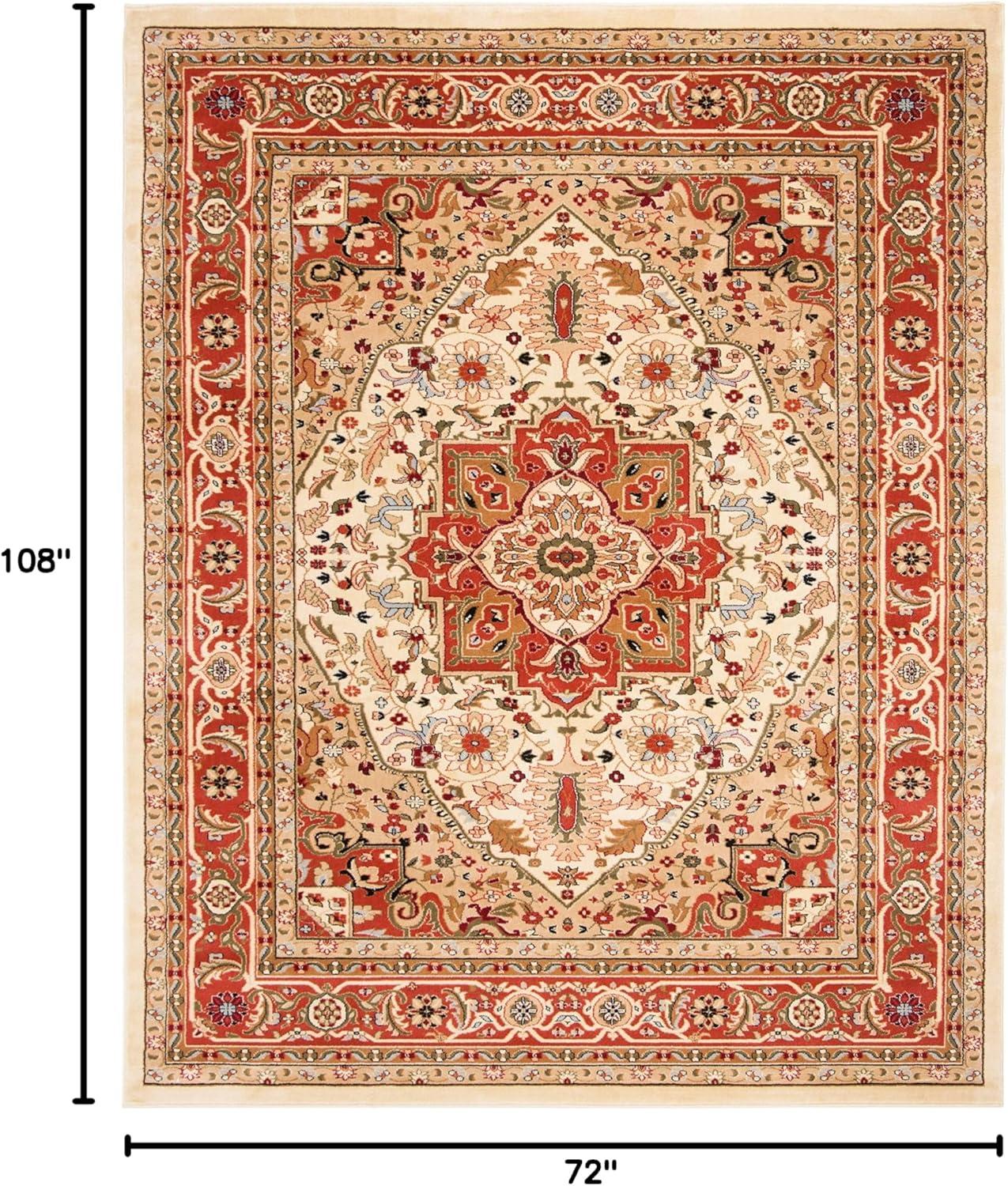 image:imageSAFAVIEH Lyndhurst Collection Area Rug 8 x 11 Ivory amp Red Traditional Oriental Design NonShedding amp Easy Care Ideal for High Traffic Areas in Living Room Bedroom LNH330AIvoryRust