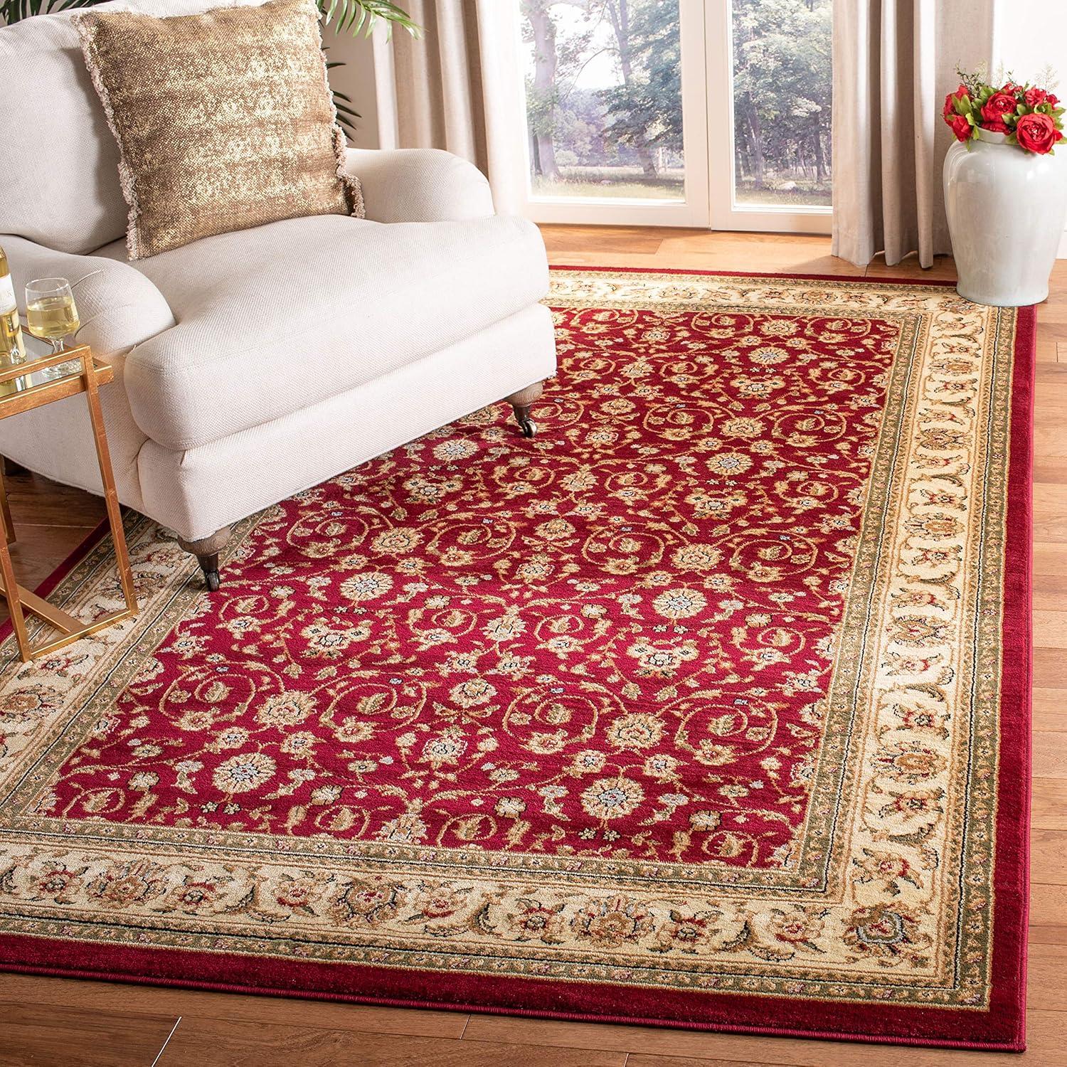 image:imageSAFAVIEH Lyndhurst Collection Area Rug 8 x 11 Red amp Ivory Traditional Oriental Design NonShedding amp Easy Care Ideal for High Traffic Areas in Living Room Bedroom LNH312ARedIvory