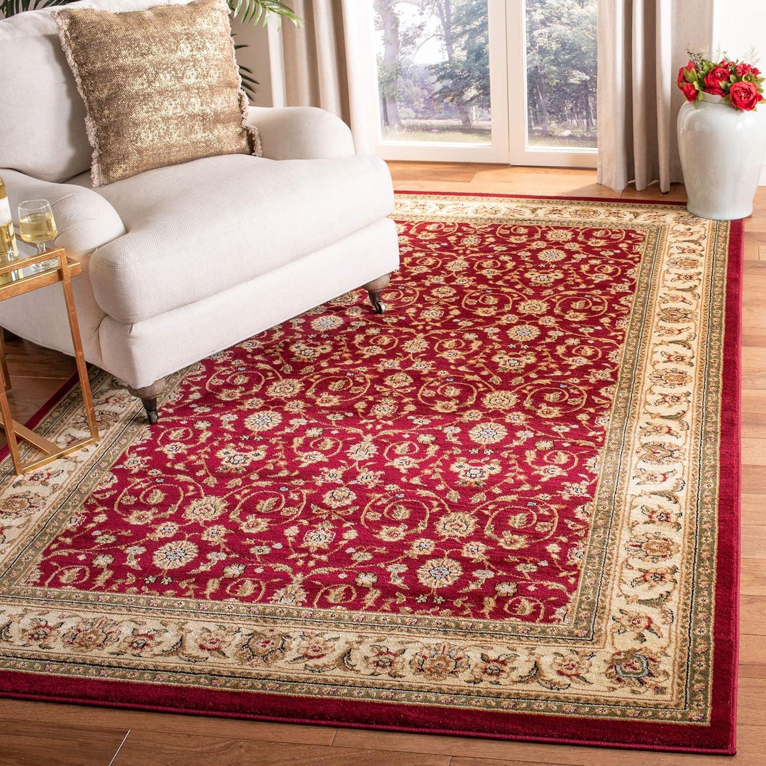 image:imageSAFAVIEH Lyndhurst Collection Area Rug 8 x 11 Red amp Ivory Traditional Oriental Design NonShedding amp Easy Care Ideal for High Traffic Areas in Living Room Bedroom LNH312ARedIvory