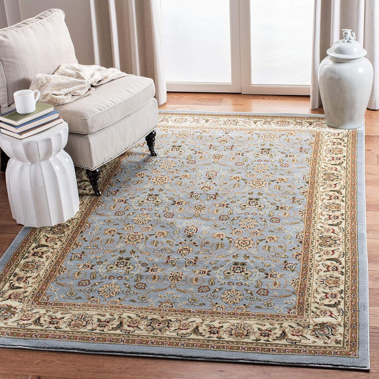 image:imageSAFAVIEH Lyndhurst Collection Area Rug 8 x 11 Red amp Ivory Traditional Oriental Design NonShedding amp Easy Care Ideal for High Traffic Areas in Living Room Bedroom LNH312ALight Blue Ivory