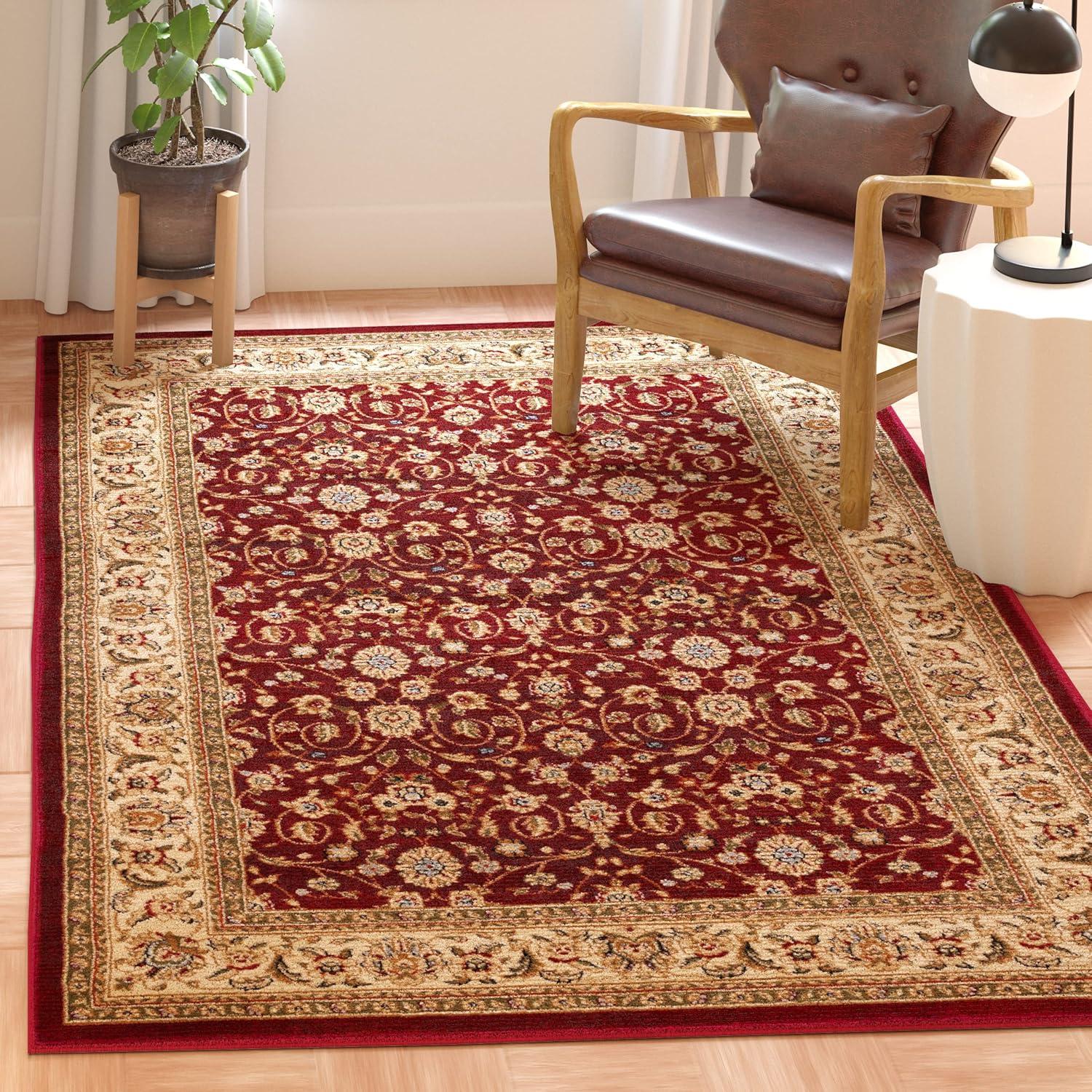 image:imageSAFAVIEH Lyndhurst Collection Area Rug 8 x 11 Red amp Ivory Traditional Oriental Design NonShedding amp Easy Care Ideal for High Traffic Areas in Living Room Bedroom LNH312ARedIvory