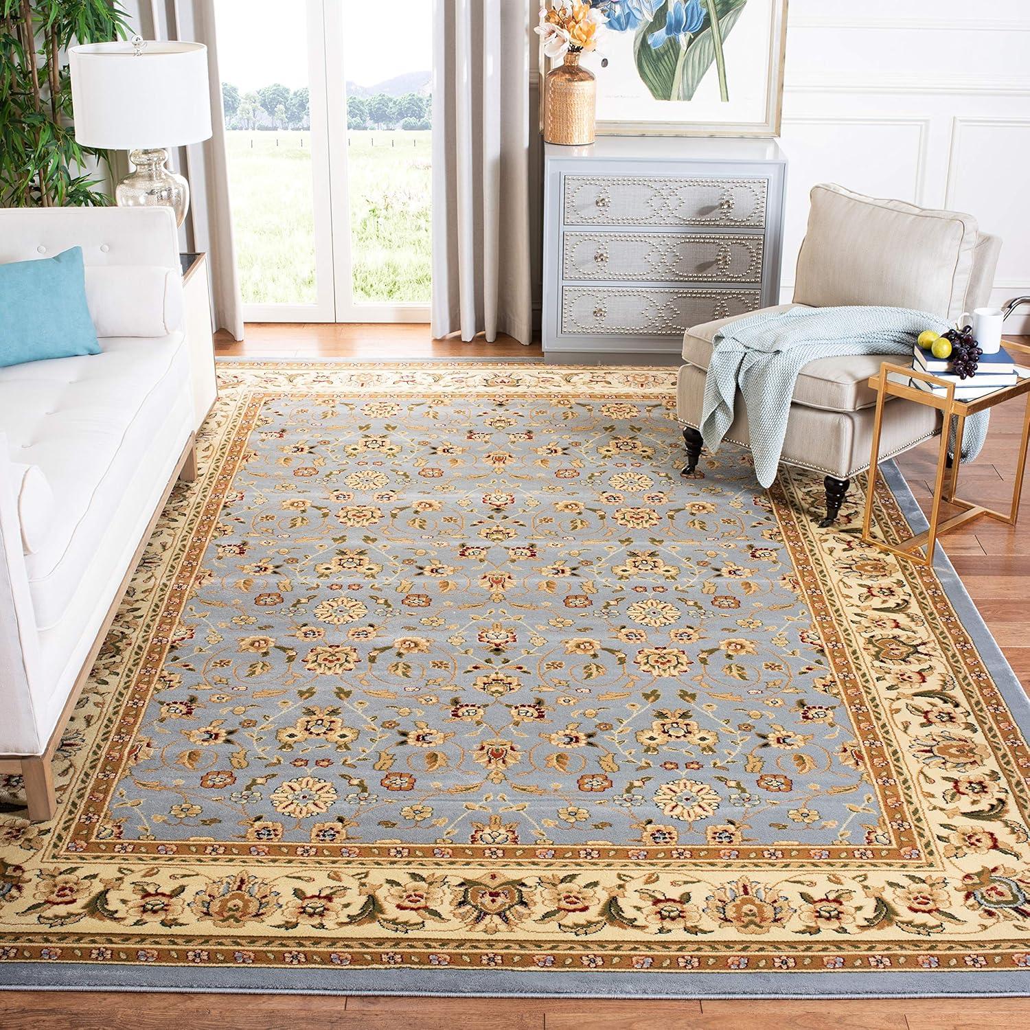 image:imageSAFAVIEH Lyndhurst Collection Area Rug 8 x 11 Red amp Ivory Traditional Oriental Design NonShedding amp Easy Care Ideal for High Traffic Areas in Living Room Bedroom LNH312ALight Blue Ivory