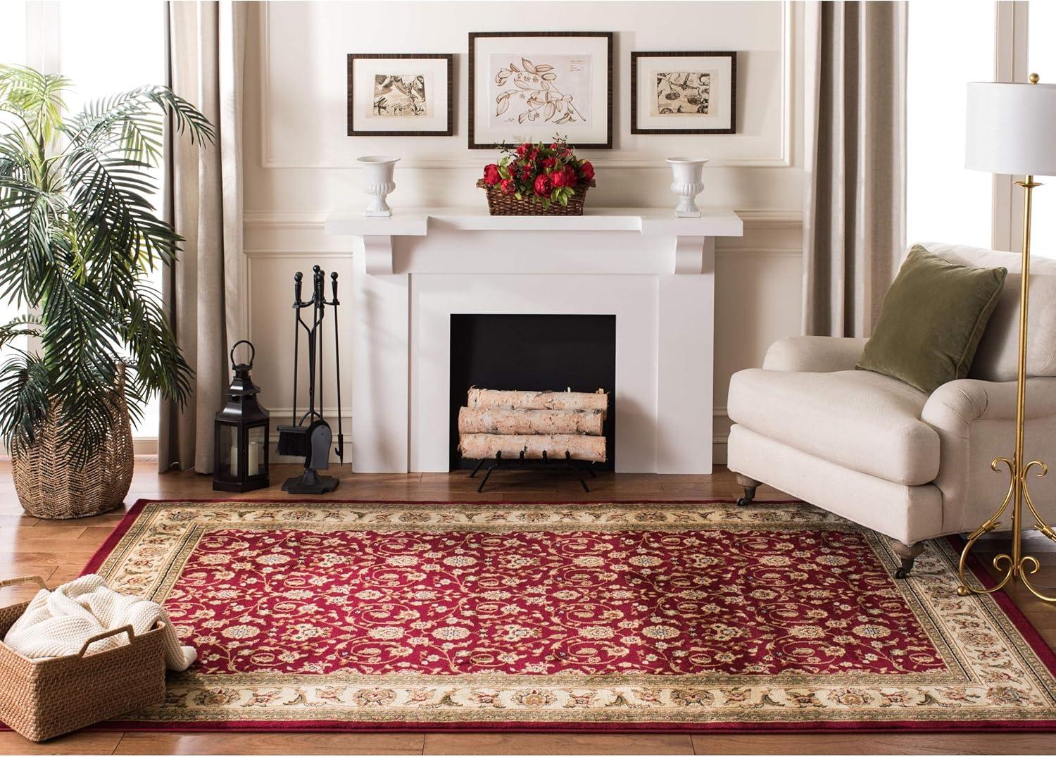 image:imageSAFAVIEH Lyndhurst Collection Area Rug 8 x 11 Red amp Ivory Traditional Oriental Design NonShedding amp Easy Care Ideal for High Traffic Areas in Living Room Bedroom LNH312ARedIvory