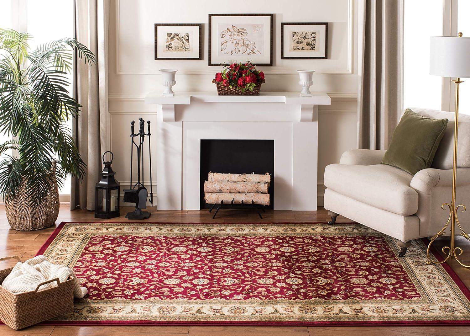image:imageSAFAVIEH Lyndhurst Collection Area Rug 8 x 11 Red amp Ivory Traditional Oriental Design NonShedding amp Easy Care Ideal for High Traffic Areas in Living Room Bedroom LNH312ARedIvory