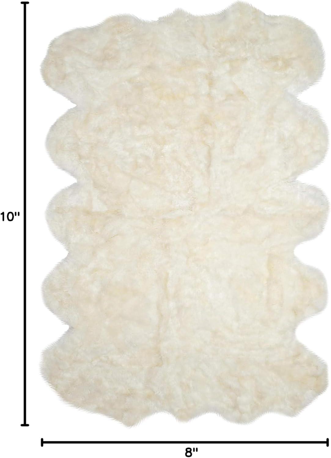 image:imageSAFAVIEH Sheep Skin Collection Accent Rug 4 x 6 Natural amp White Handmade Rustic Glam Genuine Pelt 34inch Thick Ideal for High Traffic Areas in Entryway Living Room Bedroom SHS211ANaturalWhite