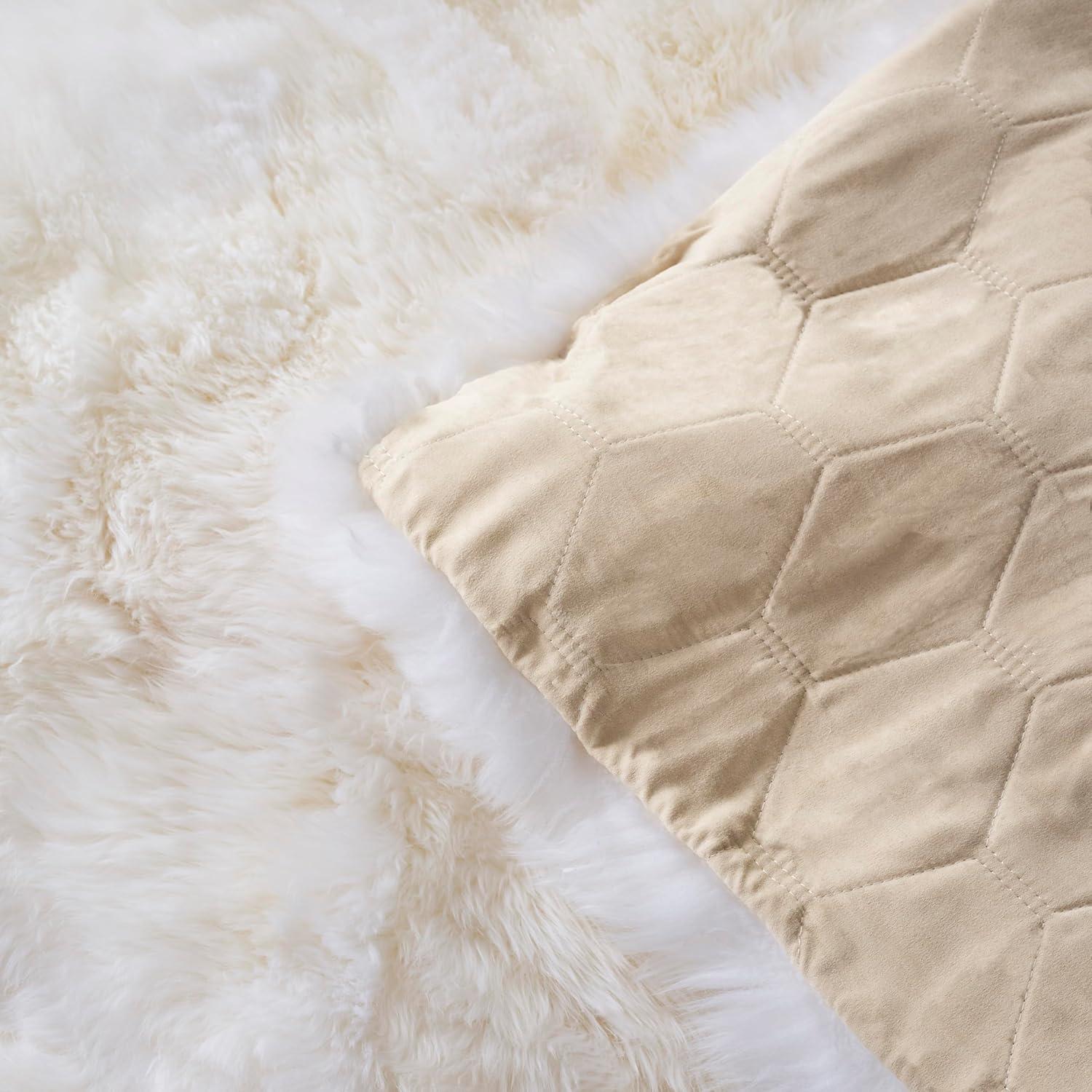 image:imageSAFAVIEH Sheep Skin Collection Accent Rug 4 x 6 Natural amp White Handmade Rustic Glam Genuine Pelt 34inch Thick Ideal for High Traffic Areas in Entryway Living Room Bedroom SHS211ANaturalWhite