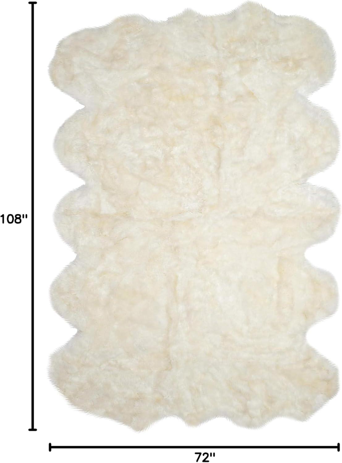 image:imageSAFAVIEH Sheep Skin Collection Accent Rug 4 x 6 Natural amp White Handmade Rustic Glam Genuine Pelt 34inch Thick Ideal for High Traffic Areas in Entryway Living Room Bedroom SHS211ANaturalWhite
